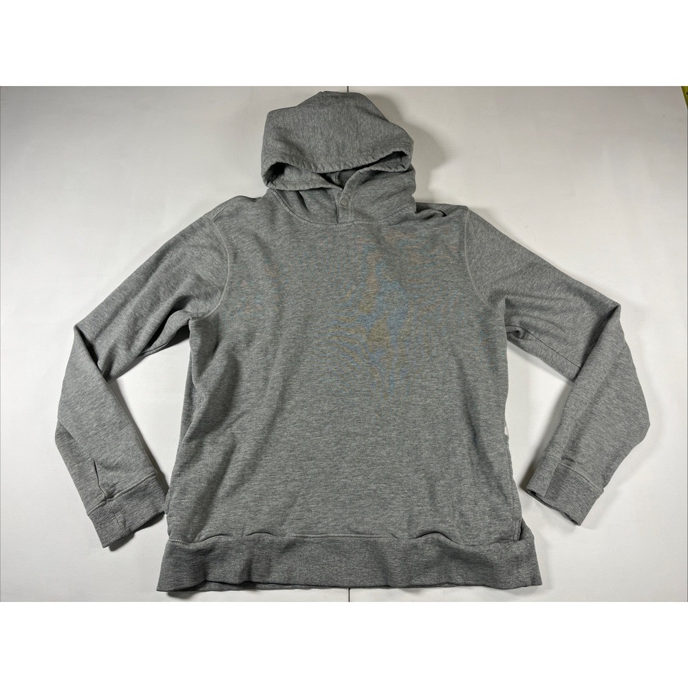 Outerknown Mens Sur Snap Hoodie Light Gray Sweatshirt Hemp Organic Sz L